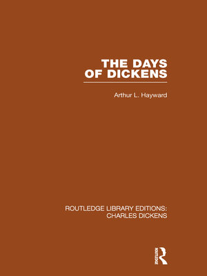 cover image of The Days of Dickens (RLE Dickens)